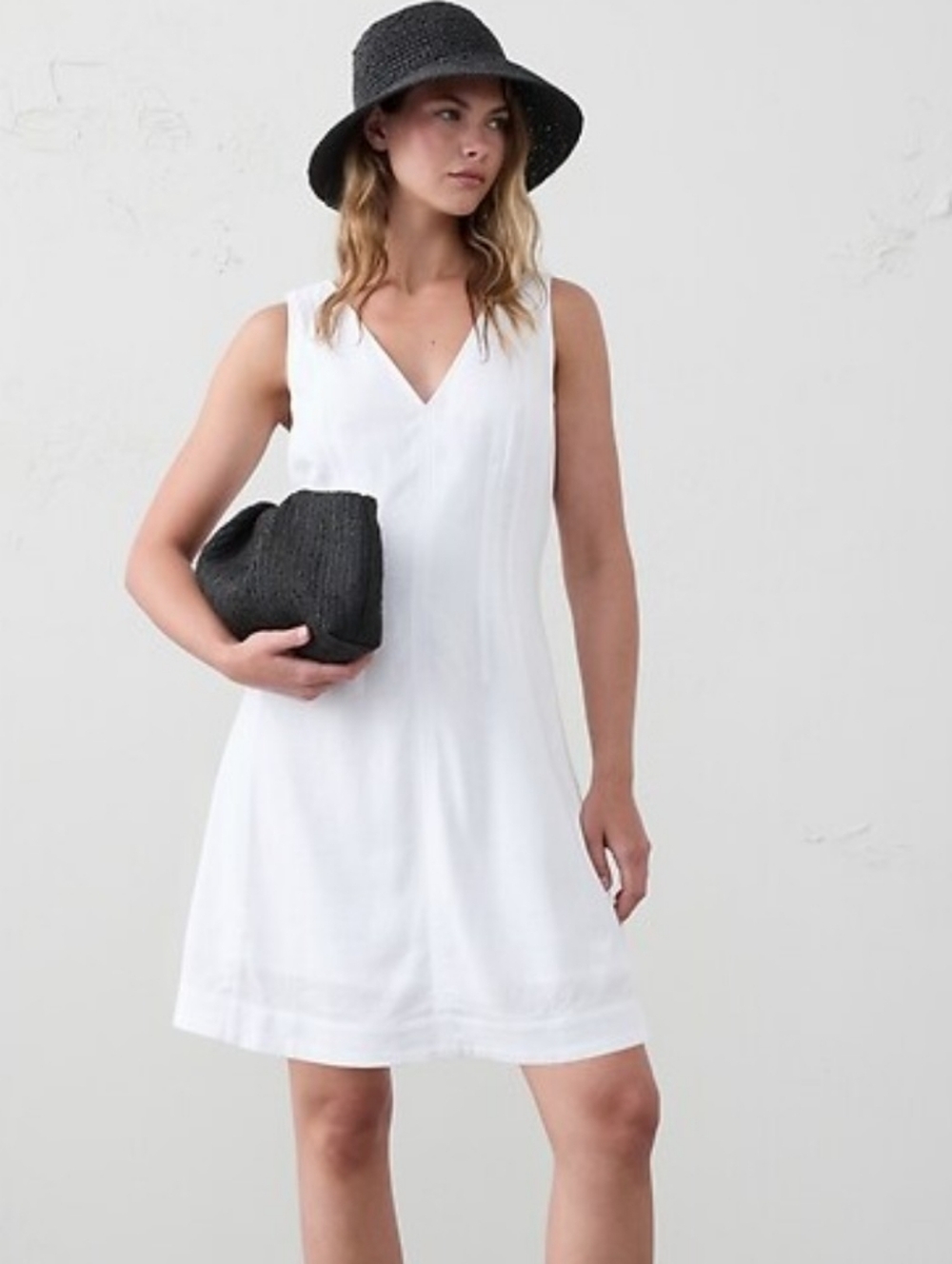 Banana Republic White Linen Mini Dress